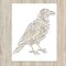 Crow Raven Stencil Template - Reusable Gothic Birds Horror Bird Inspirational Graffiti Stencils for Painting on Wood, Glass, Wall, Rock, Walls, Canvas, Glassware, Spray Painting (7 x 9)